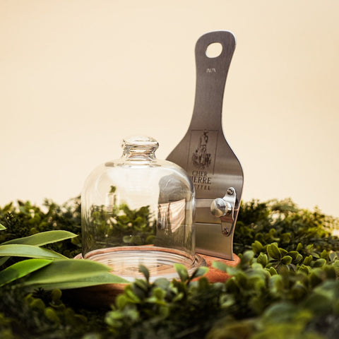 Trüffelhobel Set mit Edelstahl Hobel und Glasglocke