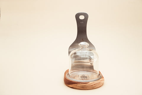 Trüffelhobel Set mit Edelstahl Hobel und Glasglocke