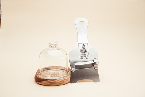 Trüffelhobel Set mit Edelstahl Hobel und Glasglocke