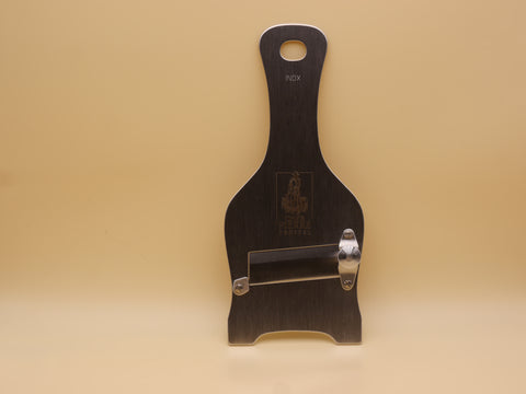 Trüffelhobel Set mit Edelstahl-Hobel, Olivenholzplatte und Glasglocke